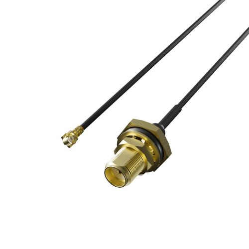 MHF1 to SMA Female (Jack) Bulkhead (with O-ring) Cable Assembly Using O.D 1.37mm Cable FMCA11047