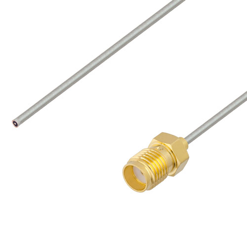Test Probe Pigtail SMA Female to Straight Cut Lead Cable .047 Coax in 6 Inch FMCA1183-6