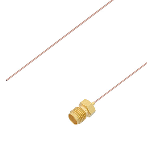 Test Probe Pigtail SMA Female to Straight Cut Lead Cable .020 Coax in 6 Inch FMCA1187-6