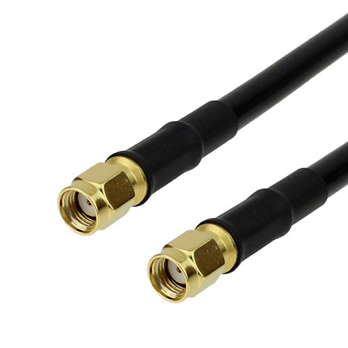 Low Loss RP SMA Male to RP SMA Male Cable LMR-240 Coax in 12 Inch with LF Solder FMCA1188LF-12