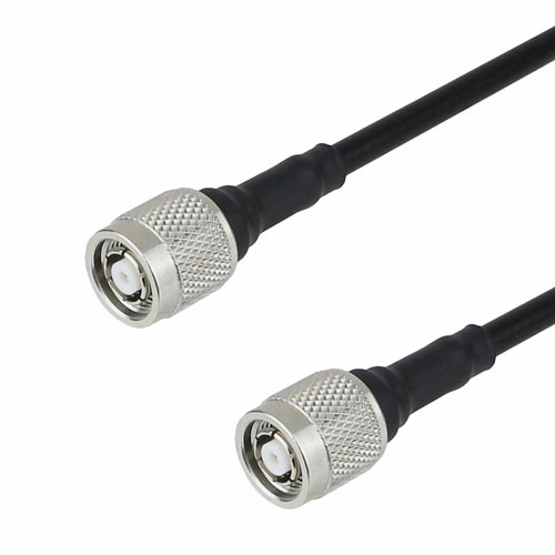 RP TNC Male to RP TNC Male Cable LMR-200 Coax in 12 Inch With Times Microwave Connectors FMCA1223-12