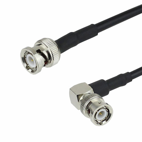 BNC Male to RA BNC Male Cable RG-58 Coax in 24 Inch FMCA1225-24