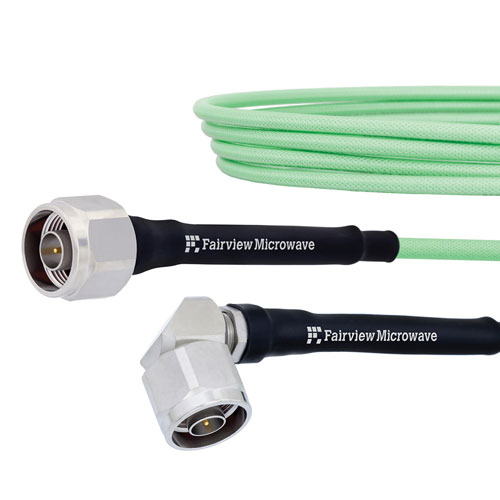 Low Loss N Male to RA N Male Cable LL142 Coax in 36 Inch with LF Solder FMCA1238-36