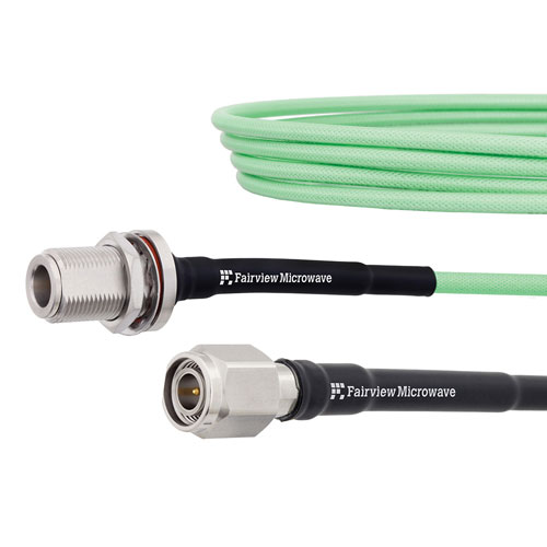 Low Loss N Female Bulkhead to TNC Male Cable LL142 Coax in 100 cm with LF Solder FMCA1250-100CM