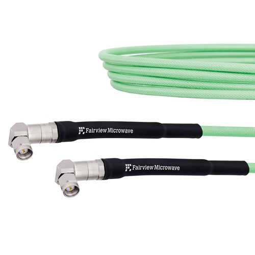 Low Loss RA SMA Male to RA SMA Male Cable LL142 Coax in 50 cm with LF Solder FMCA1258-50CM