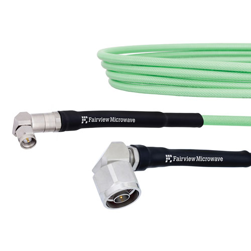 Low Loss RA SMA Male to RA N Male Cable LL142 Coax in 60 Inch with LF Solder FMCA1259-60