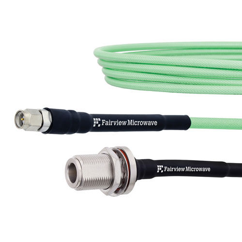 Low Loss SMA Male to N Female Bulkhead Cable LL142 Coax in 200 cm with LF Solder FMCA1260-200CM