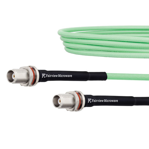 Low Loss TNC Female Bulkhead to TNC Female Bulkhead Cable LL142 Coax in 150 cm with LF Solder FMCA1261-150CM