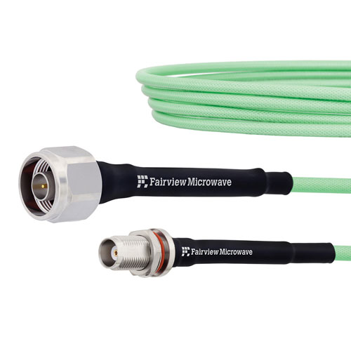Low Loss N Male to TNC Female Bulkhead Cable LL142 Coax in 100 cm with LF Solder FMCA1262-100CM