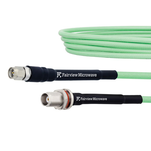 Low Loss SMA Male to TNC Female Bulkhead Cable LL142 Coax in 150 cm with LF Solder FMCA1264-150CM