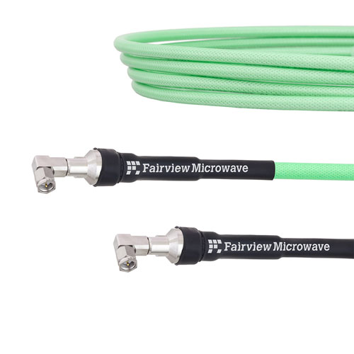 Low Loss Test RA SMA Male to RA SMA Male Cable LL335i Coax in 12 Inch FMCA1278-12