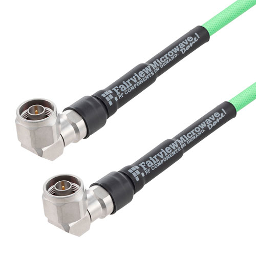Low Loss RA N Male to RA N Male Cable LL335i Coax in 36 Inch, 90 Degree Clocking FMCA1281/0200-36