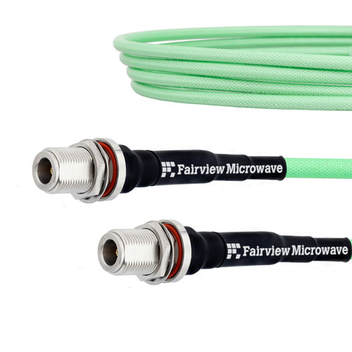 Low Loss Test N Female Bulkhead to N Female Bulkhead Cable LL335i Coax FMCA1282
