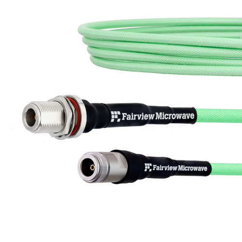 Low Loss Test N Female to N Female Bulkhead Cable LL335i Coax in 100 cm FMCA1295-100CM