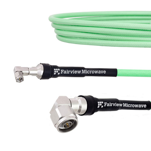 Low Loss Test RA SMA Male to RA N Male Cable LL335i Coax in 100 cm FMCA1297-100CM