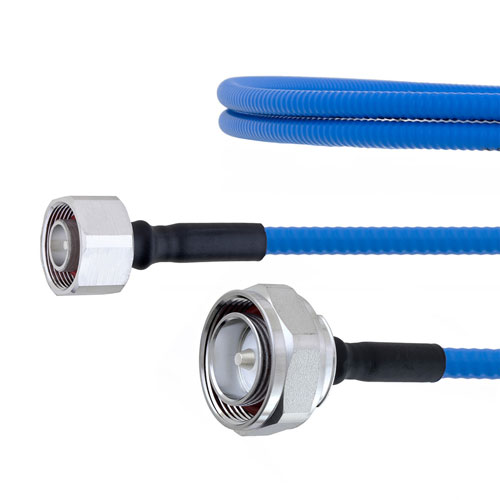 Low PIM 4.1/9.5 Mini DIN Male to 7/16 DIN Male Plenum Cable SPP-250-LLPL Coax in 12 Inch FMCA1309-12