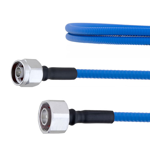 Low PIM N Male to 4.1/9.5 Mini DIN Male Plenum Cable SPP-250-LLPL Coax in 12 Inch FMCA1315-12