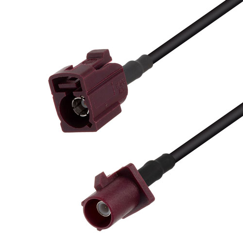 Bordeaux FAKRA Plug to FAKRA Jack Cable Using RG174 Coax FMCA1352D