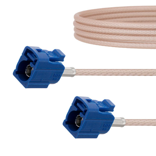 Blue FAKRA Jack to FAKRA Jack Cable Using RG316 Coax FMCA1354C