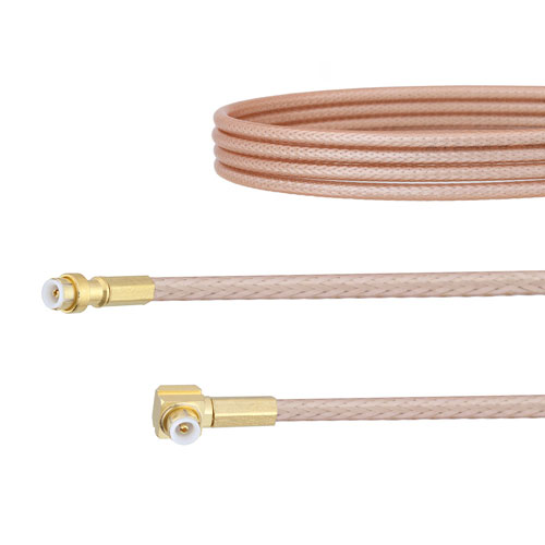 Snap-On MMBX Plug to RA Snap-On MMBX Plug Cable RG316 Coax in 12 Inch FMCA1415-12