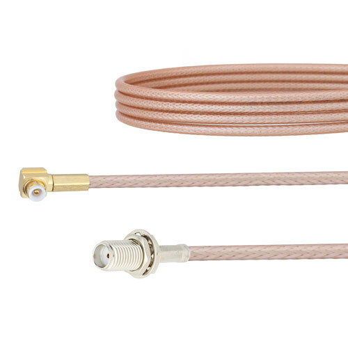 Snap-On RA MMBX Plug to SMA Female Bulkhead Cable RG316 Coax in 24 Inch FMCA1418-24