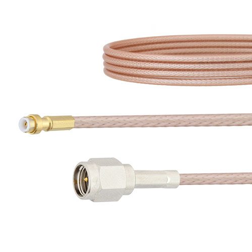 Snap-On MMBX Plug to SMA Male Cable RG316 Coax in 6 Inch FMCA1419-6