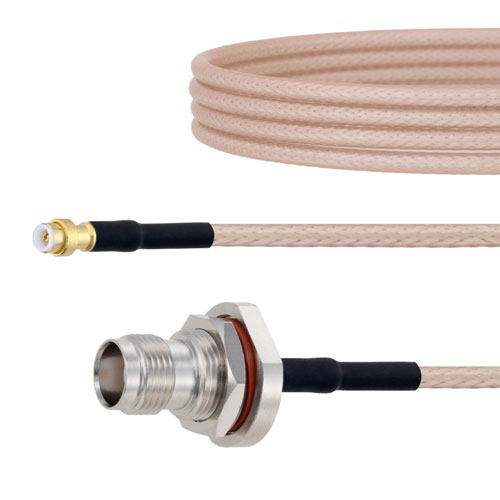 Snap-On MMBX Plug to TNC Female Bulkhead Cable RG316 Coax in 18 Inch FMCA1425-18