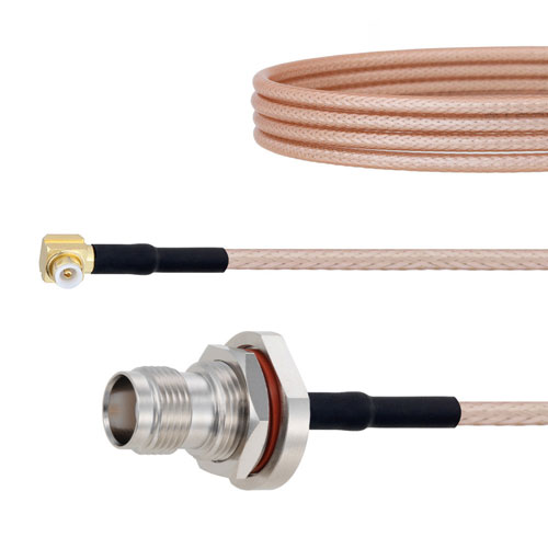 Snap-On RA MMBX Plug to TNC Female Bulkhead Cable RG316 Coax in 12 Inch FMCA1426-12