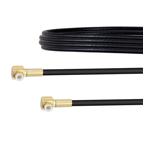 Snap-On RA MMBX Plug to RA Snap-On MMBX Plug Cable RG174 Coax in 12 Inch FMCA1433-12