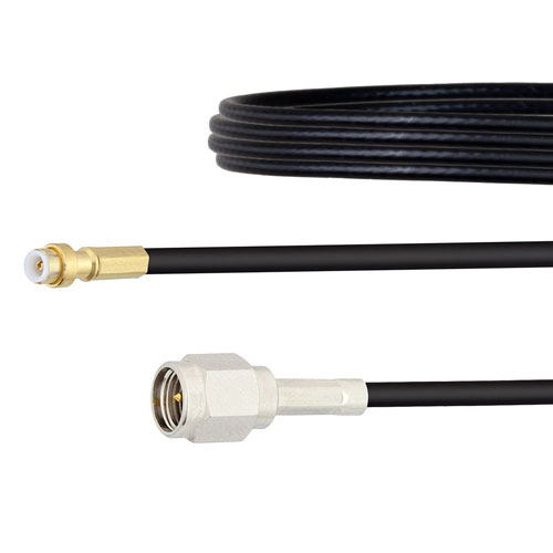 Snap-On MMBX Plug to SMA Male Cable RG174 Coax in 12 Inch FMCA1436-12