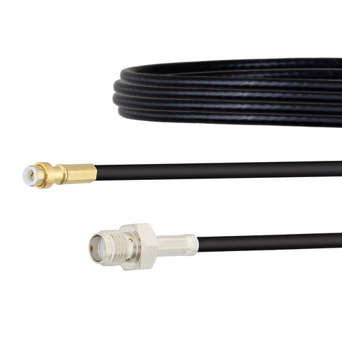 Snap-On MMBX Plug to SMA Female Cable RG174 Coax in 18 Inch FMCA1446-18