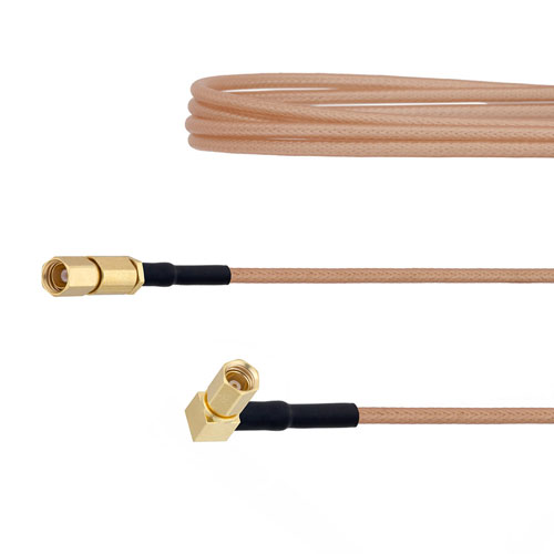 SSMC Plug to RA SSMC Plug Cable RG178 Coax in 24 Inch FMCA1456-24