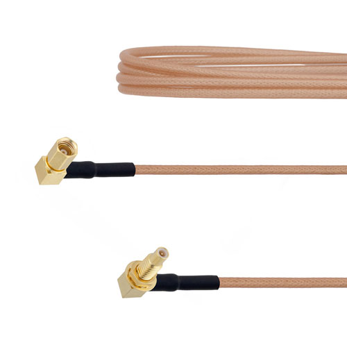 RA SSMC Plug to RA SSMC Jack Bulkhead Cable RG178 Coax in 72 Inch FMCA1462-72