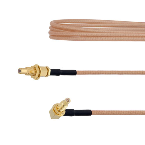 SSMC Jack Bulkhead to RA SSMC Jack Bulkhead Cable RG178 Coax in 12 Inch FMCA1463-12