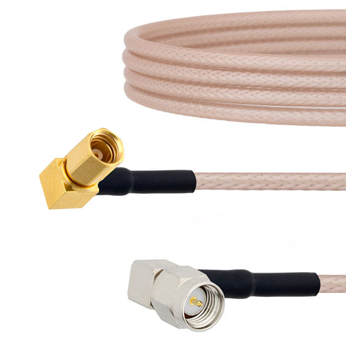 RA SMA Male to RA SSMC Plug Cable RG316 Coax in 72 Inch FMCA1468-72