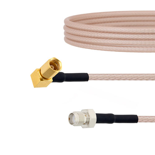 SMA Female to RA SSMC Plug Cable RG316 Coax in 12 Inch FMCA1469-12
