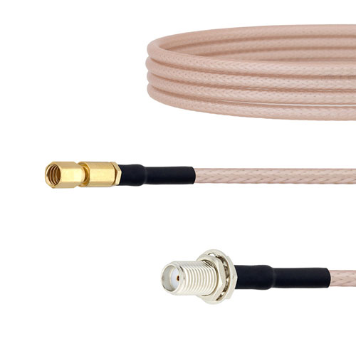 SMA Female Bulkhead to SSMC Plug Cable RG316 Coax in 6 Inch FMCA1470-6