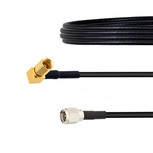 SMA Male to RA SSMC Plug Cable LMR-100 Coax in 6 Inch FMCA1482-6