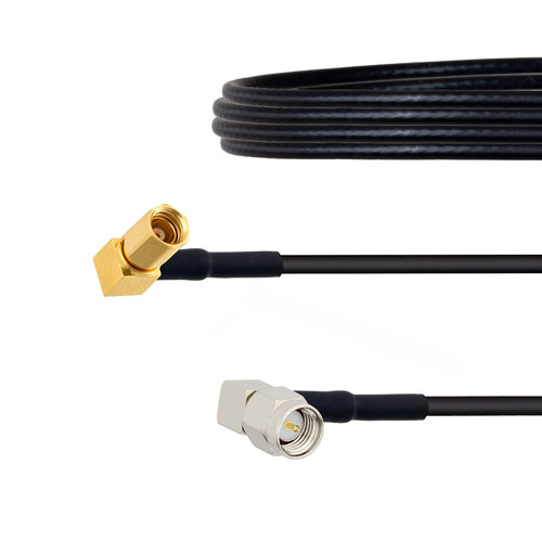 RA SMA Male to RA SSMC Plug Cable LMR-100 Coax in 6 Inch FMCA1484-6
