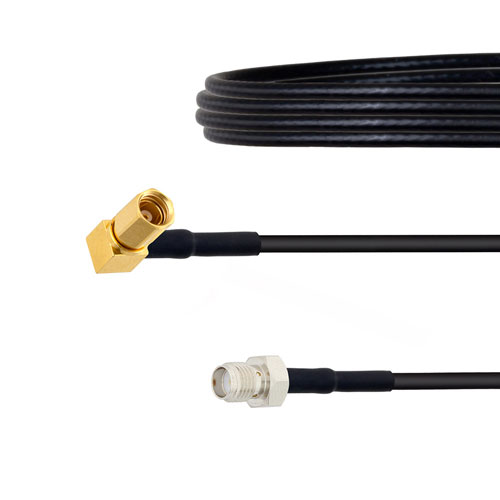 SMA Female to RA SSMC Plug Cable LMR-100 Coax in 24 Inch FMCA1486-24