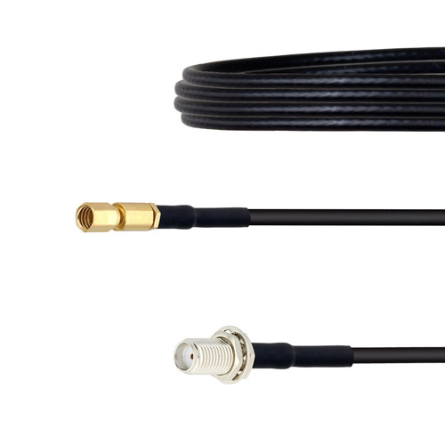 SMA Female Bulkhead to SSMC Plug Cable LMR-100 Coax in 72 Inch FMCA1487-72