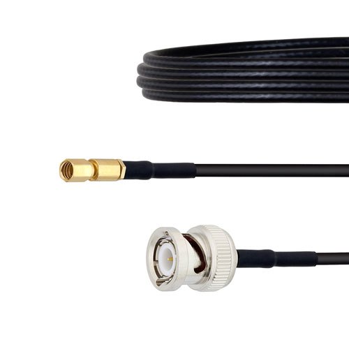 BNC Male to SSMC Plug Cable LMR-100 Coax in 12 Inch FMCA1489-12