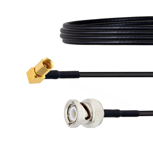 BNC Male to RA SSMC Plug Cable LMR-100 Coax in 48 Inch FMCA1490-48