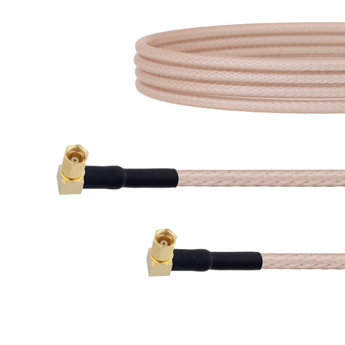 RA SSMC Plug to RA SSMC Plug Cable RG316-DS Coax in 12 Inch FMCA1497-12