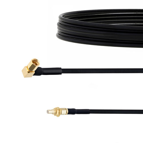 RA SSMC Plug to SSMC Jack Bulkhead Cable FM-SR086TBJ Coax in 24 Inch FMCA1506-24