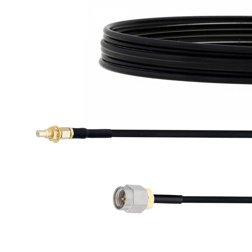 SMA Male to SSMC Jack Bulkhead Cable FM-SR086TBJ Coax in 24 Inch FMCA1510-24