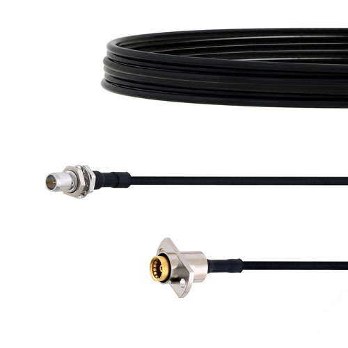 Slide-On BMA Plug Bulkhead to Slide-On BMA Jack 2 Hole Flange Cable FM-SR086TBJ Coax in 36 Inch FMCA1563-36