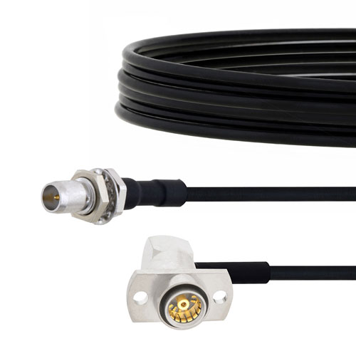 Slide-On BMA Plug Bulkhead to RA Slide-On BMA Jack 2 Hole Flange Cable FM-SR086TBJ Coax in 24 Inch FMCA1566-24