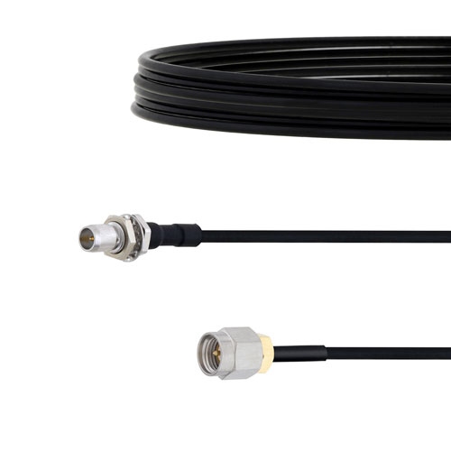 Slide-On BMA Plug Bulkhead to SMA Male Cable FM-SR086TBJ Coax in 60 Inch FMCA1567-60