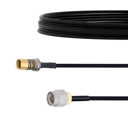 Snap-On BMA Jack to SMA Male Cable FM-SR086TBJ Coax in 6 Inch FMCA1569-6